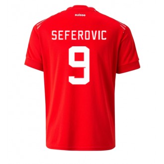Schweiz Haris Seferovic #9 Hemmatröja VM 2022 Korta ärmar